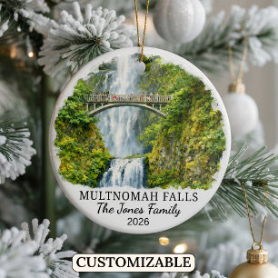 Personalisiertes Multnomah-Fälle-Ornament, Oregon Keramik Ornament