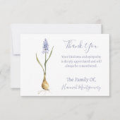Personalisiertes Muscari Beileid Vielen Dank Karte (Vorderseite)