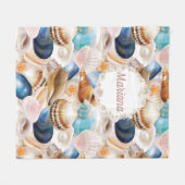 Personalisiertes Muschelmuster Fleecedecke (Vorderseite (Horizontal))