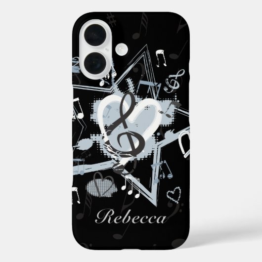 Personalisiertes Musical Star-Noten-Designmuster Case-Mate iPhone Hülle (Rückseite)