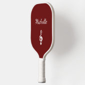 Personalisiertes Musical Treble Clef Red Pickleball Schläger (Links)