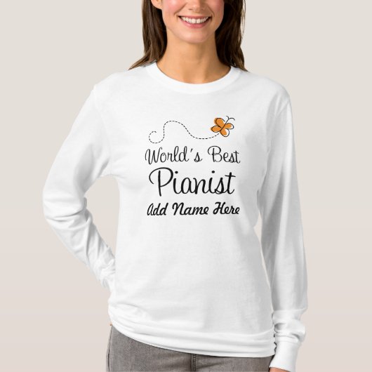 Personalisiertes Musik-T-Shirt des Pianist-(Welten T-Shirt (Vorderseite)