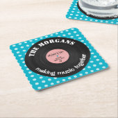 Personalisiertes Musikalbum Retro-Design Rechteckiger Pappuntersetzer (angewinkelt)