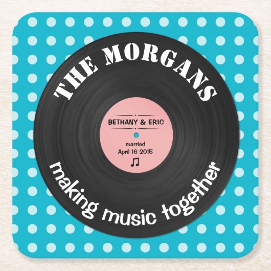 Personalisiertes Musikalbum Retro-Design Rechteckiger Pappuntersetzer (Vorderseite)