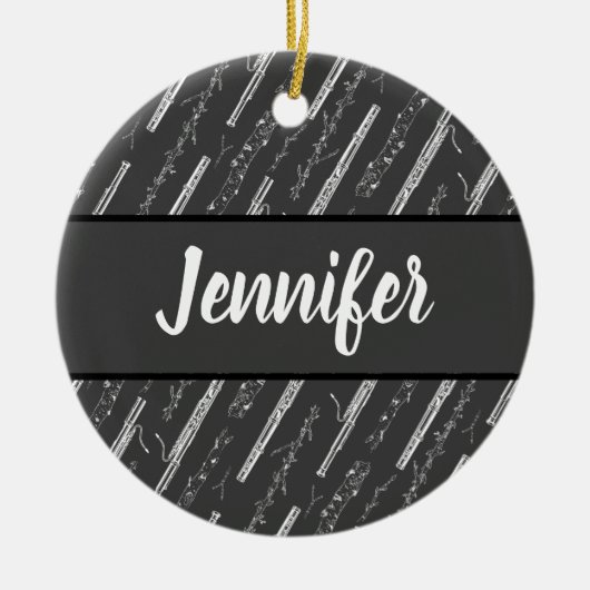 Personalisiertes Musikgeschenk für Bassoon Player Keramik Ornament (Vorne)