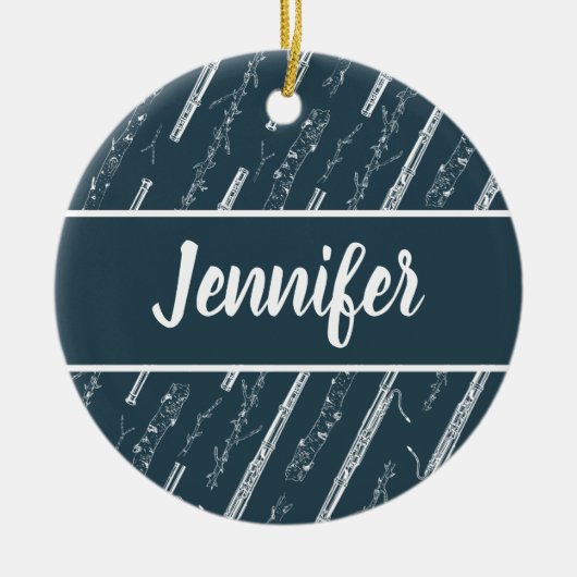 Personalisiertes Musikgeschenk für Bassoon Player Keramik Ornament (Vorne)