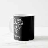 Personalisiertes Musikherz Tasse (Schwarz) Kaffeep (Vorderseite Links)