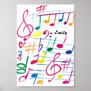 Personalisiertes Musiknote-Plakat Poster