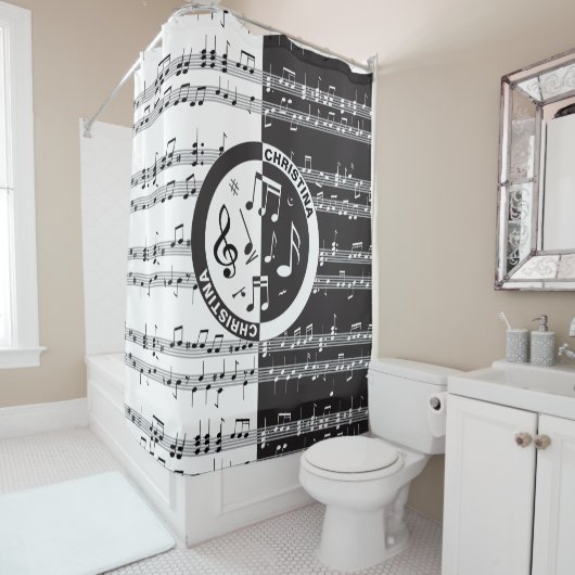 Personalisiertes Musikstück Duschvorhang (Beispiel)
