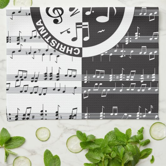 Personalisiertes Musikstück Geschirrtuch (Gefaltet)
