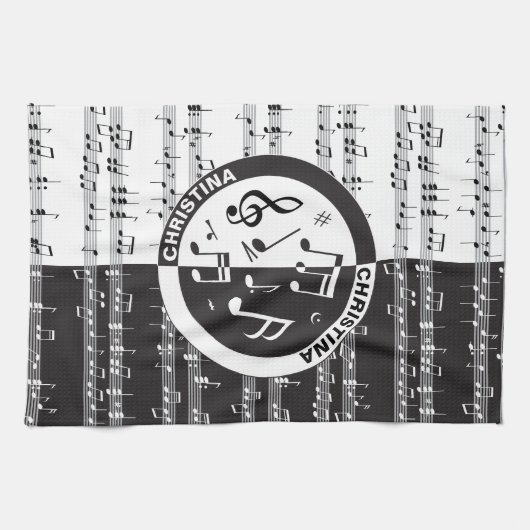 Personalisiertes Musikstück Geschirrtuch (Horizontal)