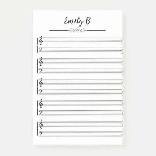 Personalisiertes Musiktheater Post-it Klebezettel (Vorderseite)