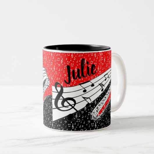 Personalisiertes Musikthema Zweifarbige Tasse (VorderseiteRechts)