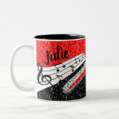 Personalisiertes Musikthema Zweifarbige Tasse (Links)