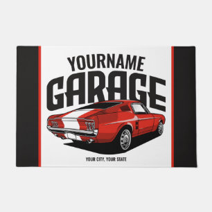 Personalisiertes Muskelwagen 1967 Garage Fußmatte