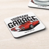 Personalisiertes Muskelwagen 1967 Garage Getränkeuntersetzer (Linke Seite)