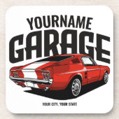 Personalisiertes Muskelwagen 1967 Garage  Getränkeuntersetzer (Vorderseite)