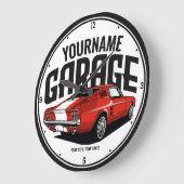 Personalisiertes Muskelwagen 1967 Garage Große Wanduhr (Winkel)