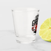 Personalisiertes Muskelwagen 1967 Garage Schnapsglas (Links)