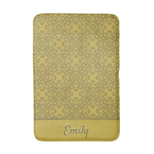 Personalisiertes Mustard Yellow Pattern Badematte
