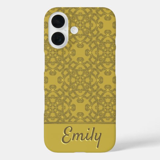 Personalisiertes Mustard Yellow Pattern Case-Mate iPhone Hülle (Rückseite)