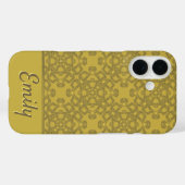 Personalisiertes Mustard Yellow Pattern Case-Mate iPhone Hülle (Rückseite (Horizontal))