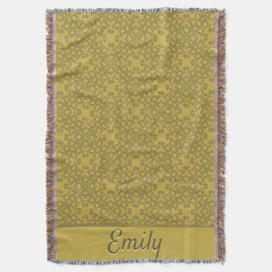 Personalisiertes Mustard Yellow Pattern Decke (Vorderseite Vertikal)