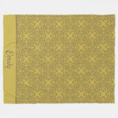 Personalisiertes Mustard Yellow Pattern Fleecedecke (Vorderseite (Horizontal))
