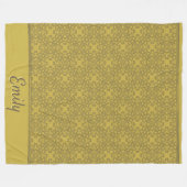 Personalisiertes Mustard Yellow Pattern Fleecedecke (Vorderseite (Horizontal))