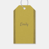 Personalisiertes Mustard Yellow Pattern Geschenkanhänger (Rückseite)
