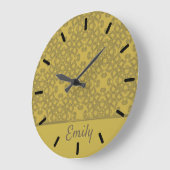 Personalisiertes Mustard Yellow Pattern Große Wanduhr (Winkel)