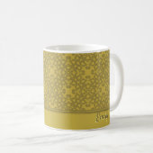Personalisiertes Mustard Yellow Pattern Kaffeetasse (VorderseiteRechts)