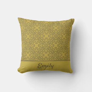 Personalisiertes Mustard Yellow Pattern Kissen