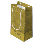 Personalisiertes Mustard Yellow Pattern Kleine Geschenktüte (Vorderseite Schrägansicht)