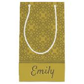 Personalisiertes Mustard Yellow Pattern Kleine Geschenktüte (Vorderseite)