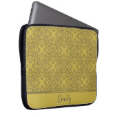 Personalisiertes Mustard Yellow Pattern Laptopschutzhülle (Vorne Rechts)