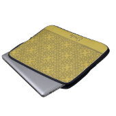 Personalisiertes Mustard Yellow Pattern Laptopschutzhülle (Vorne Knopf)