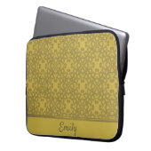 Personalisiertes Mustard Yellow Pattern Laptopschutzhülle (Vorderseite Links)