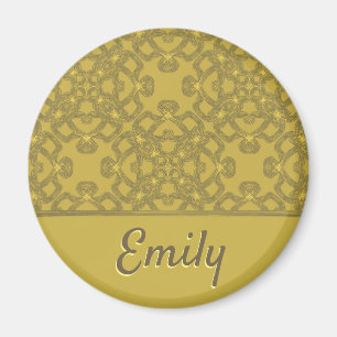 Personalisiertes Mustard Yellow Pattern Magnet