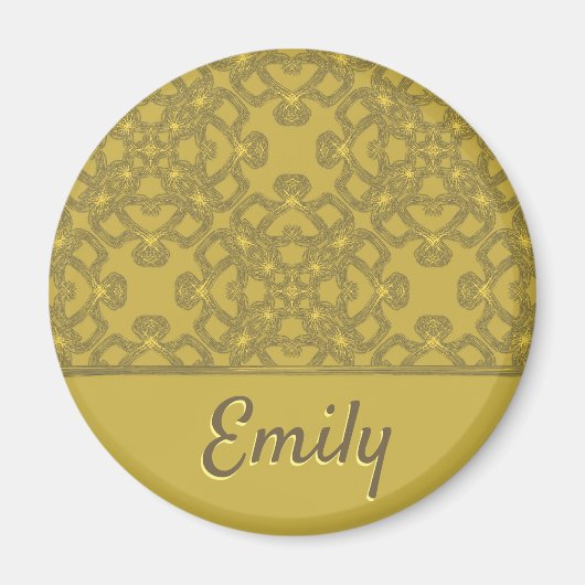 Personalisiertes Mustard Yellow Pattern Magnet (Vorne)