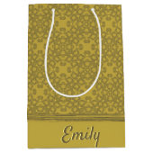 Personalisiertes Mustard Yellow Pattern Mittlere Geschenktüte (Vorderseite)