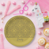 Personalisiertes Mustard Yellow Pattern Pappteller (Party)