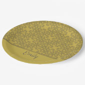 Personalisiertes Mustard Yellow Pattern Pappteller (Schrägansicht)