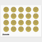 Personalisiertes Mustard Yellow Pattern Runder Aufkleber (Blatt)