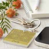 Personalisiertes Mustard Yellow Pattern Schlüsselanhänger (Vorderseite rechts)