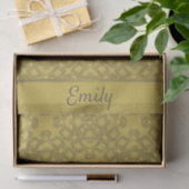 Personalisiertes Mustard Yellow Pattern Seidenpapier (Geschenk)