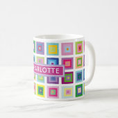 Personalisiertes Muster aus der Mitte des Jahrhund Kaffeetasse (VorderseiteRechts)