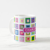 Personalisiertes Muster aus der Mitte des Jahrhund Kaffeetasse (Vorderseite Links)