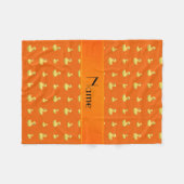 Personalisiertes Muster aus orangefarbenem Gummi Fleecedecke (Vorderseite (Horizontal))