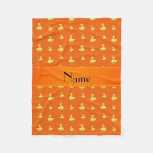 Personalisiertes Muster aus orangefarbenem Gummi Fleecedecke